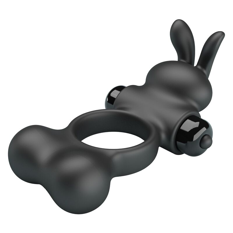 Pretty Love - Anneau Vibrant Pour Pénis Avec Stimulateur Lapin, 10 Fonctions, Noir - Image 7