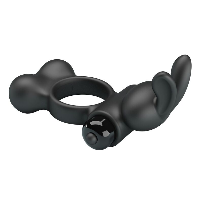 Pretty Love - Anneau Vibrant Pour Pénis Avec Stimulateur Lapin, 10 Fonctions, Noir - Image 8