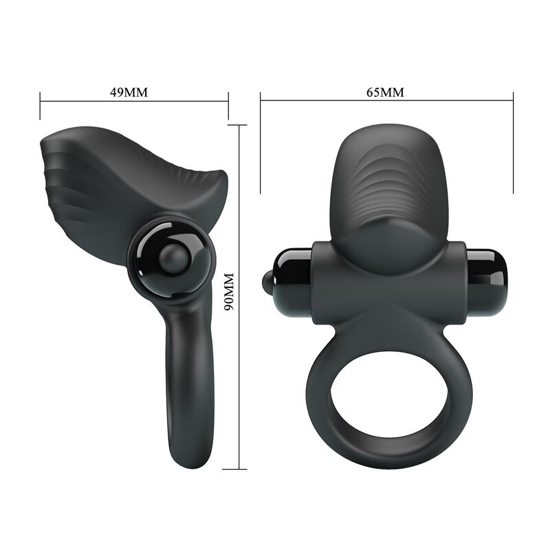 Pretty Love - Adrien Vibrating Penis Ring 10 Functions Black - Image 11