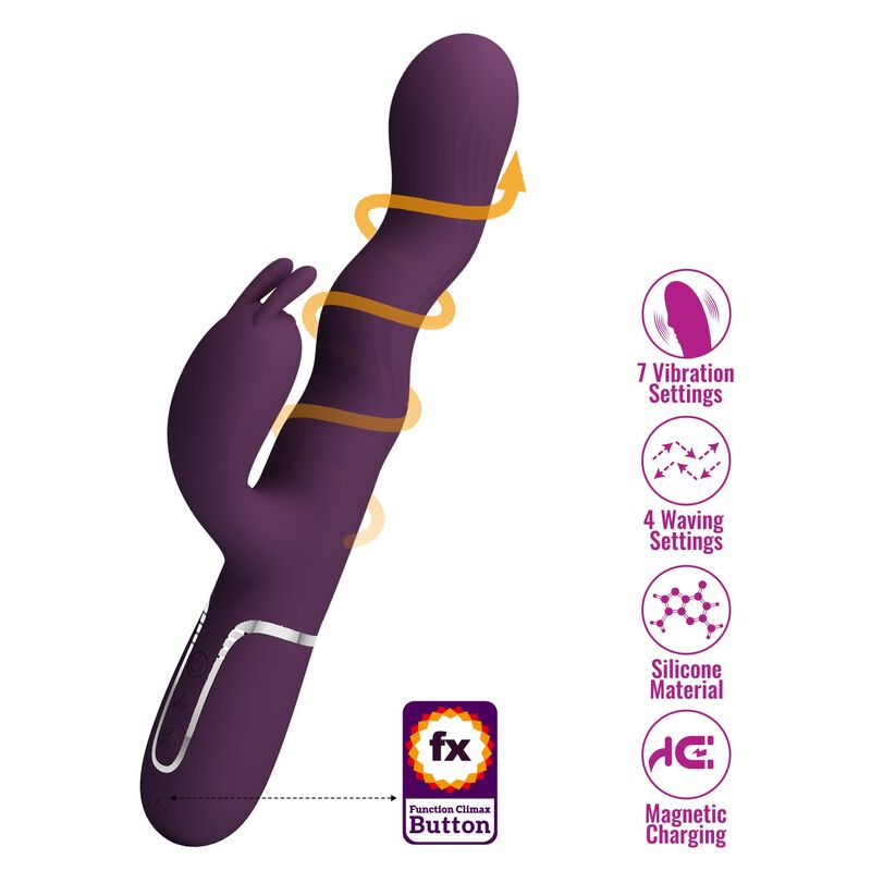 Pretty Love - Vibrateur Lapin Loursen Avec Mouvement De Poussée Et 7 Modes De Vibration Rechargeable Par Usb Violet - Image 5