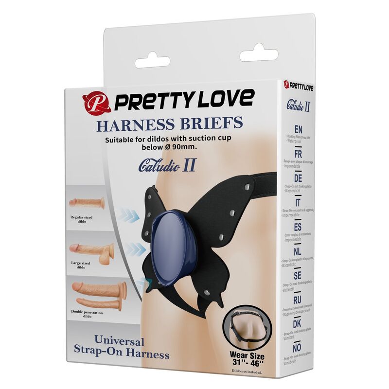 Pretty Love - Universal Strap-On Harness Briefs Black And Blue - Image 3