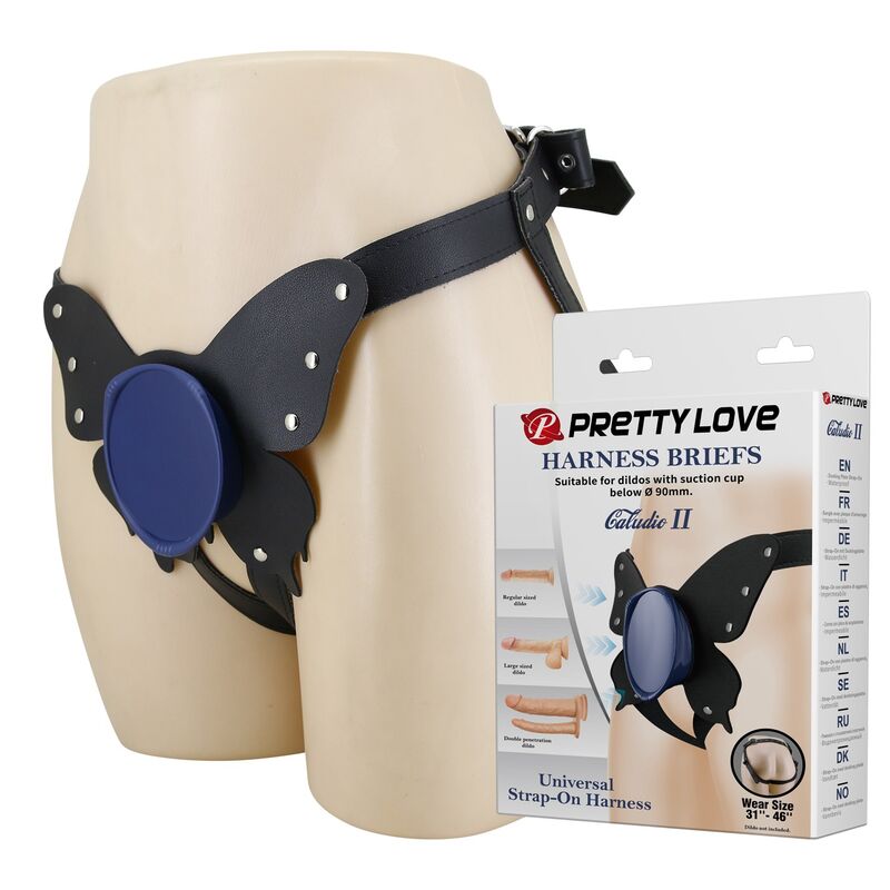 Pretty Love - Universal Strap-On Harness Briefs Black And Blue - Image 7