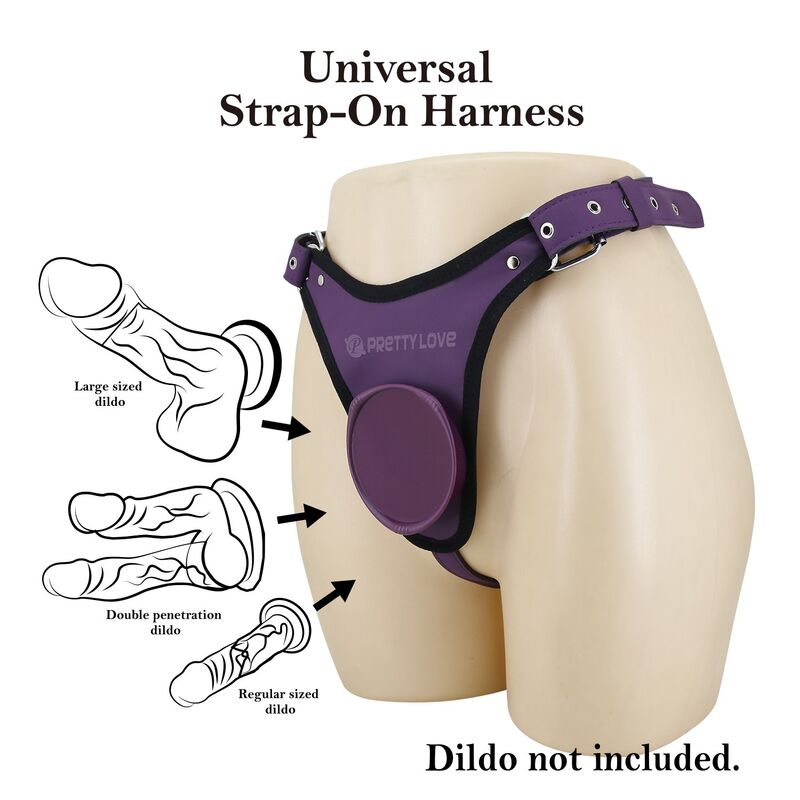 Pretty Love - Universal Strap-On Harness Briefs Purple And Black - Image 6
