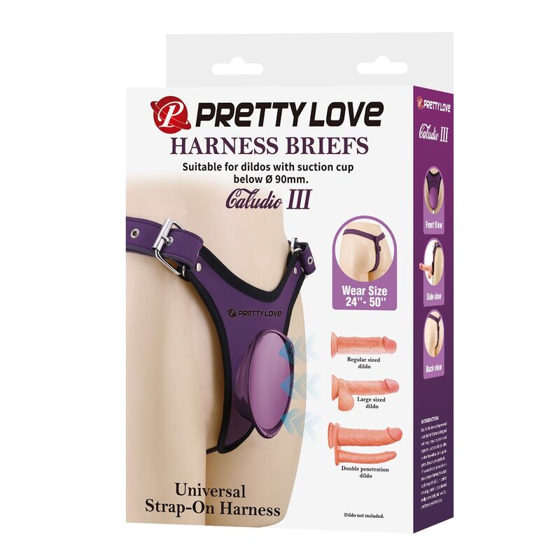 Pretty Love - Universal Strap-On Harness Briefs Purple And Black - Image 7