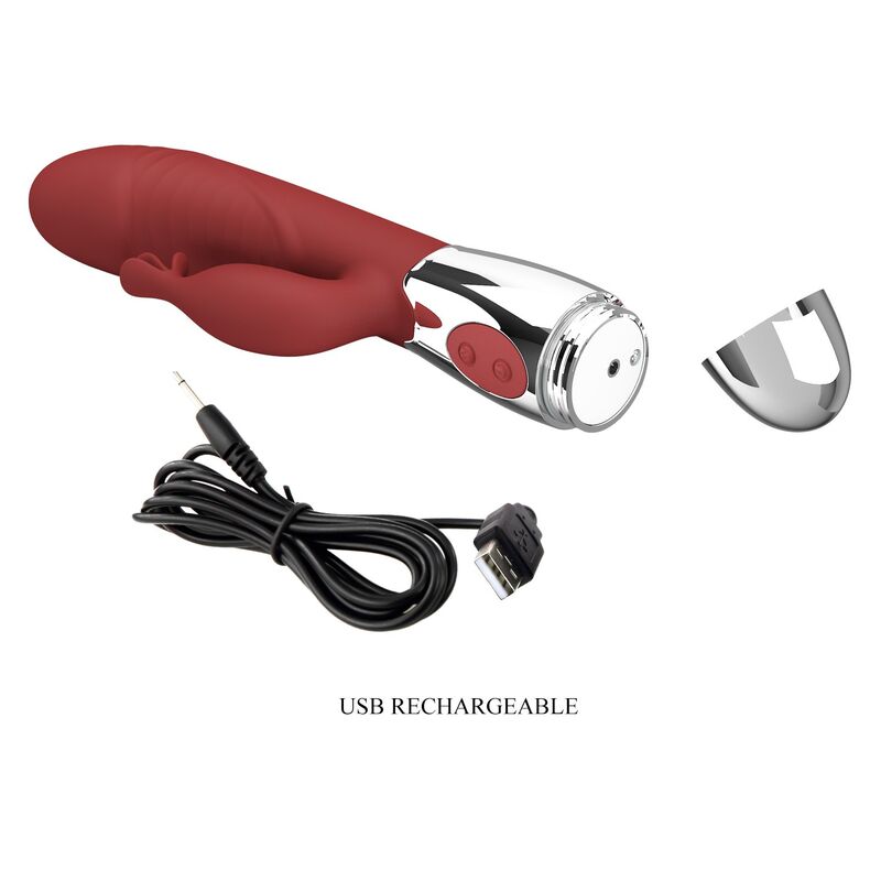 Pretty Love - Rosewood Rabbit Vibrator 30 Functions Usb Rechargeable Red - Image 9