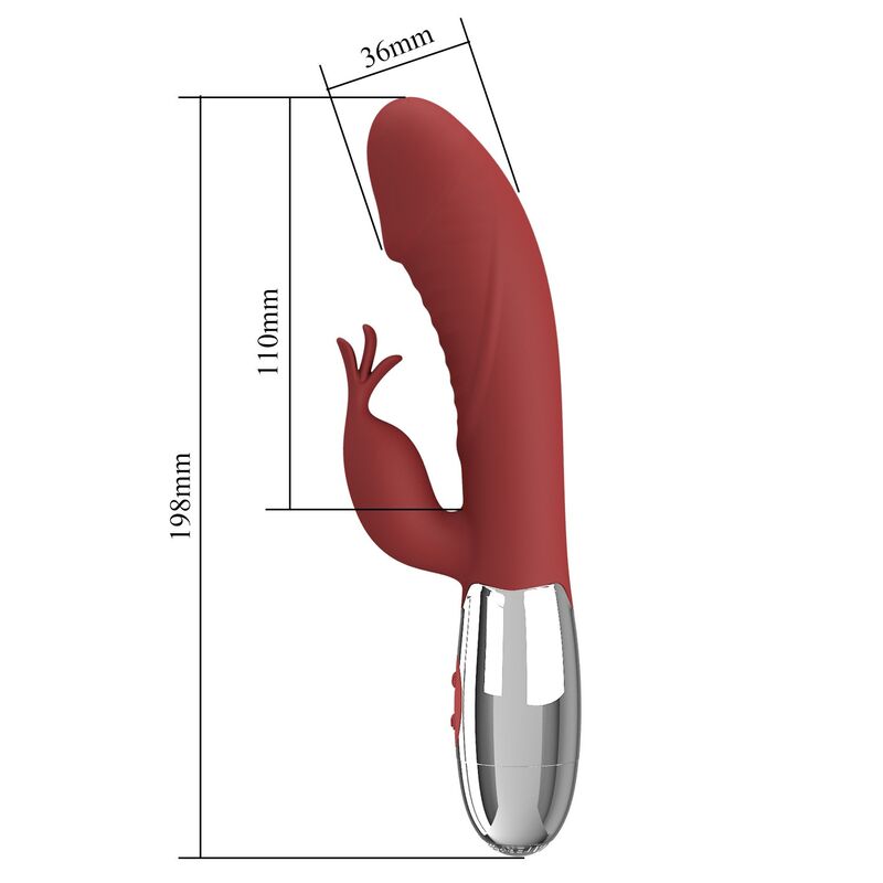 Pretty Love - Rosewood Rabbit Vibrator 30 Functions Usb Rechargeable Red - Image 10