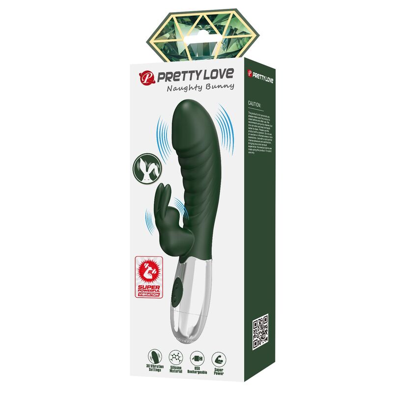 Pretty Love - Vibrateur Lapin Coquin 30 Fonctions Rechargeable Usb Vert - Image 3