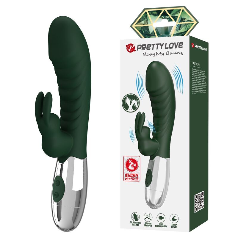 Pretty Love - Vibrateur Lapin Coquin 30 Fonctions Rechargeable Usb Vert - Image 11