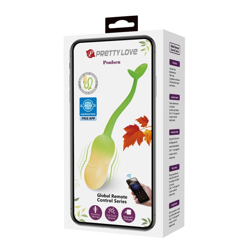 Pretty Love - Å'uf Vibrant Contrã”Lable Par Application Pulsen 12 Fonctions Rechargeable Par Usb Vert-Jaune - Image 21