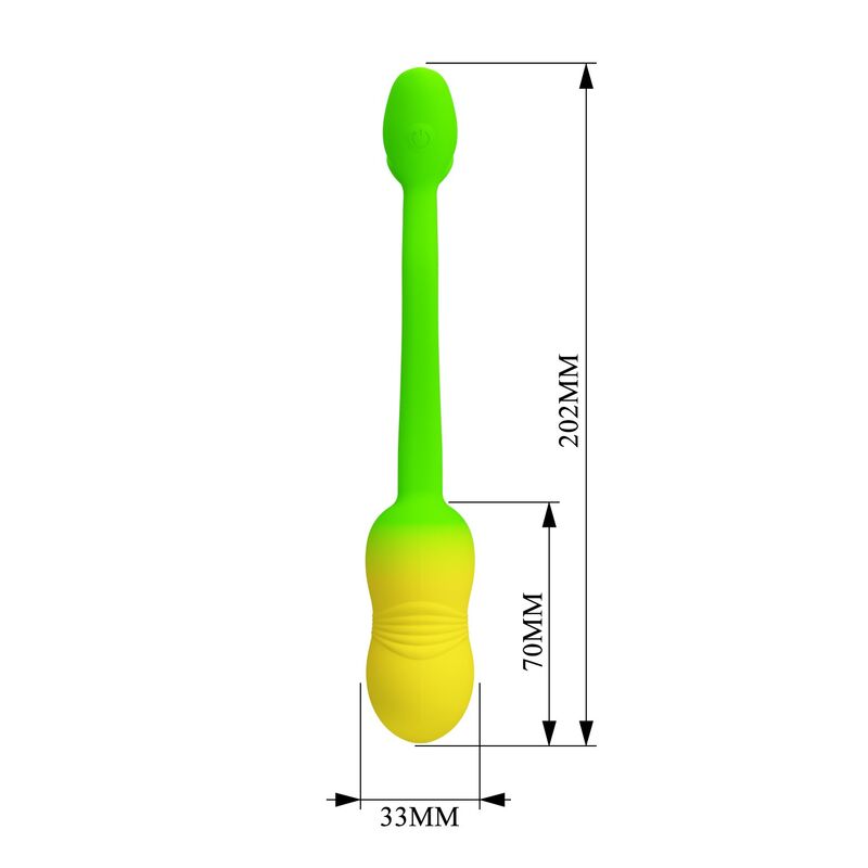 Pretty Love - Å'uf Vibrant Contrã”Lable Par Application Pulsen 12 Fonctions Rechargeable Par Usb Vert-Jaune - Image 9