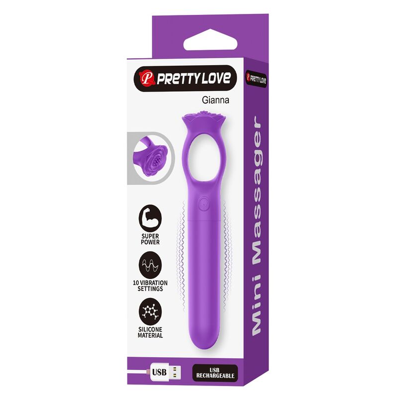 Pretty Love - Giana Mini-Vibrateur Masseur Rechargeable Violet - Image 3