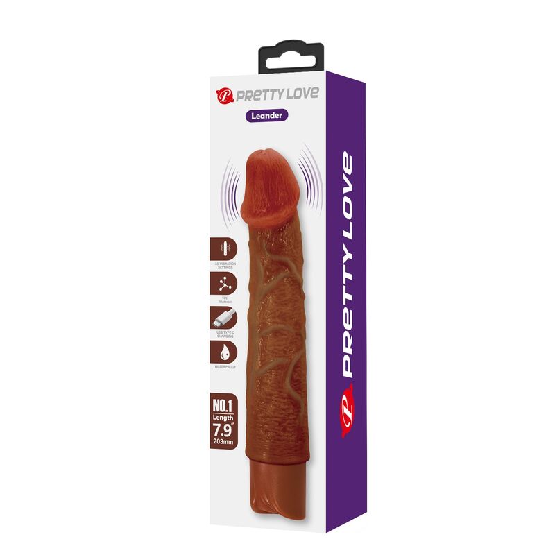 Pretty Love - Leonardo Realistic Vibrator 20 Cm Ø 4 Cm Brown - Image 4