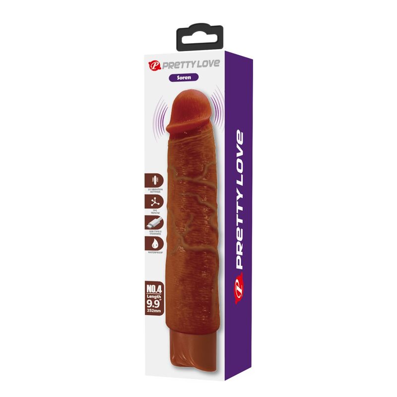 Pretty Love - Gavin Realistic Vibrator 25 Cm Ø 5 Cm Brown - Image 3