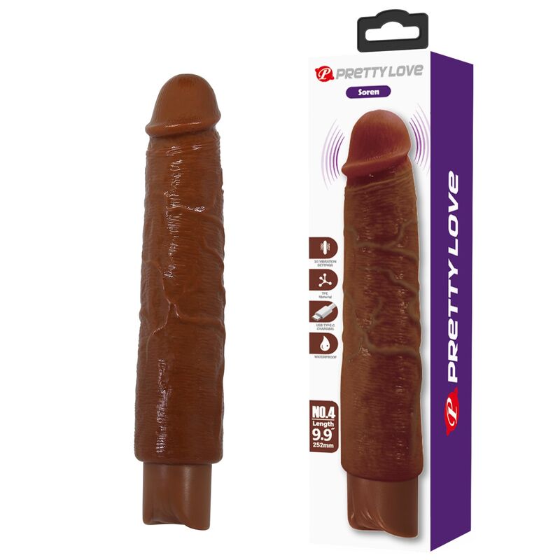 Pretty Love - Gavin Realistic Vibrator 25 Cm Ø 5 Cm Brown - Image 11