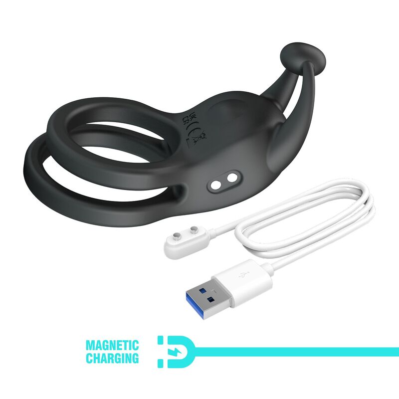 Pretty Love - Anneau Pénis Double Vibrant Rechargeable Goodwin Noir - Image 13