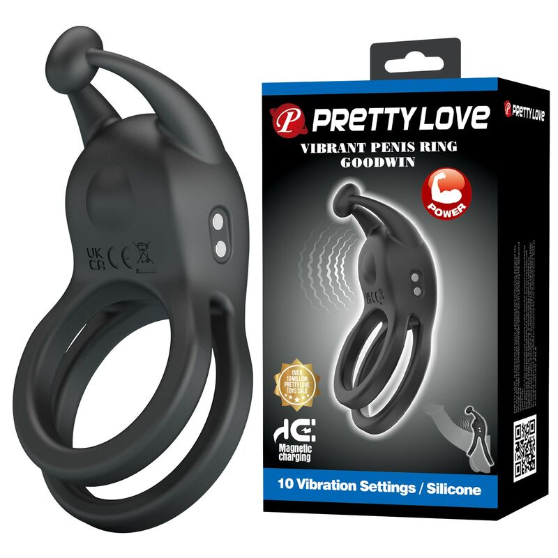 Pretty Love - Anneau Pénis Double Vibrant Rechargeable Goodwin Noir - Image 15
