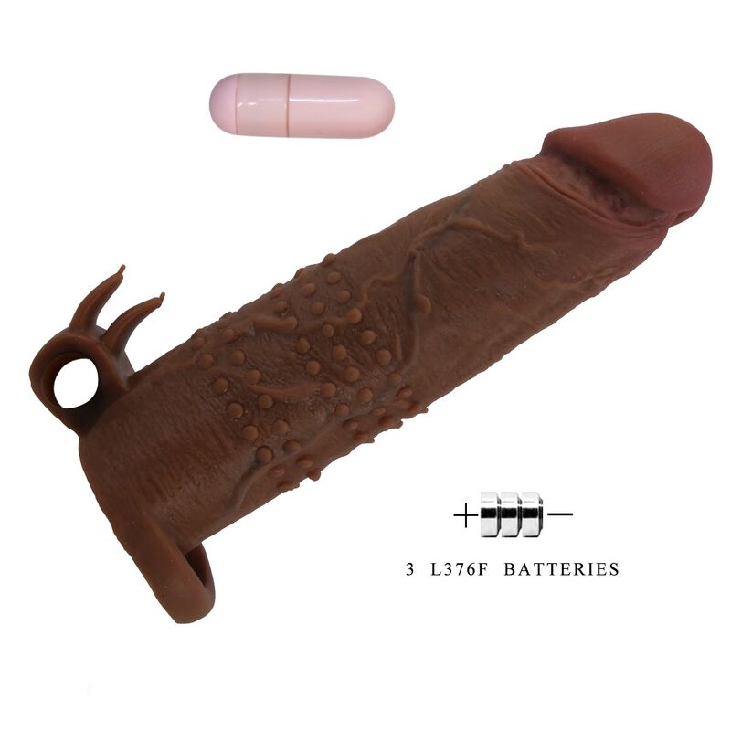 Pretty Love - Manchon Vibrant Pour Pénis Quillon 20 Cm Ø 4 Cm Marron - Image 8