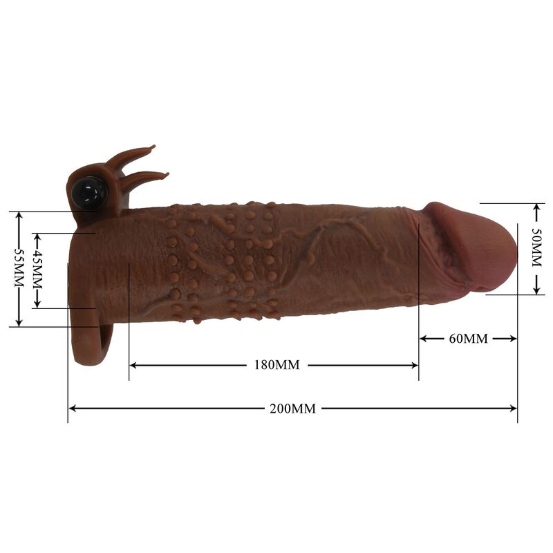 Pretty Love - Manchon Vibrant Pour Pénis Quillon 20 Cm Ø 4 Cm Marron - Image 9