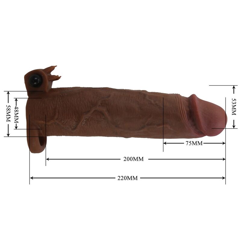 Pretty Love - Xerxes Vibrating Penis Sleeve 22 Cm Ø 4.5 Cm Brown - Image 8