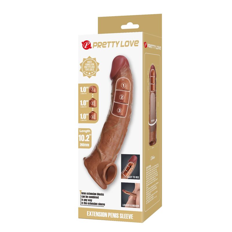 Pretty Love - Manchon D'Extension De Pénis Ajustable 26 Cm Ø 4 Cm Naturel - Image 4