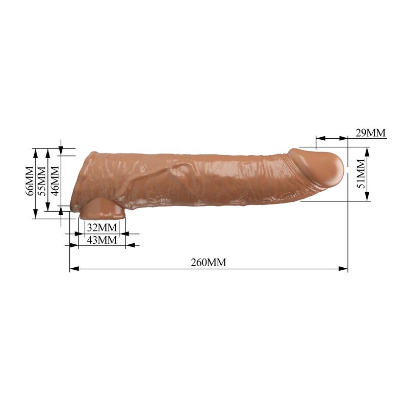 Pretty Love - Manchon D'Extension De Pénis Ajustable 26 Cm Ø 4 Cm Naturel - Image 10