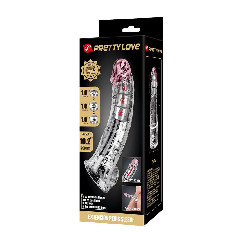 Pretty Love - Manchon D'Extension De Pénis Ajustable 26 Cm Ø 4 Cm Transparent - Image 3