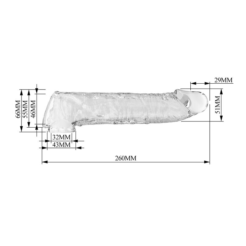 Pretty Love - Manchon D'Extension De Pénis Ajustable 26 Cm Ø 4 Cm Transparent - Image 9