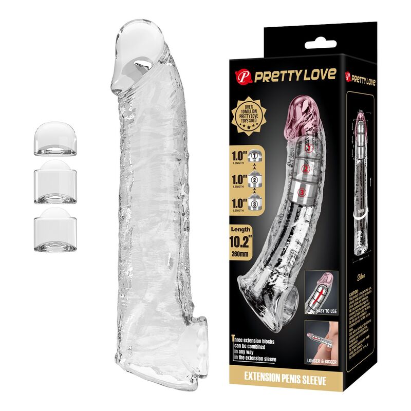 Pretty Love - Manchon D'Extension De Pénis Ajustable 26 Cm Ø 4 Cm Transparent - Image 10