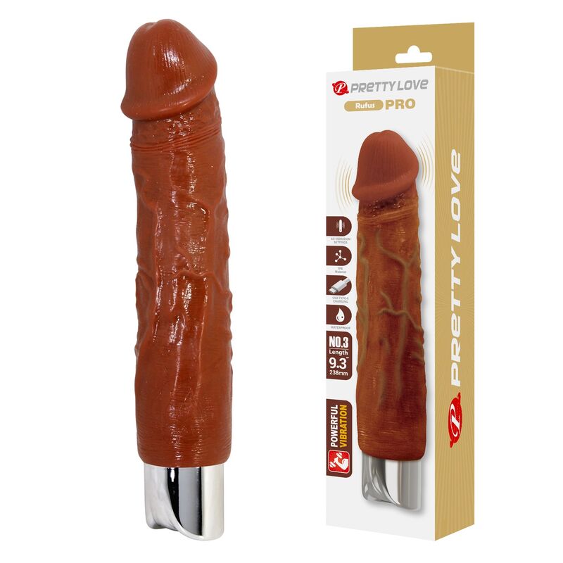 Pretty Love - Pro Realistic Vibrator 23.5 Cm Ø 4.8 Cm Brown - Image 10