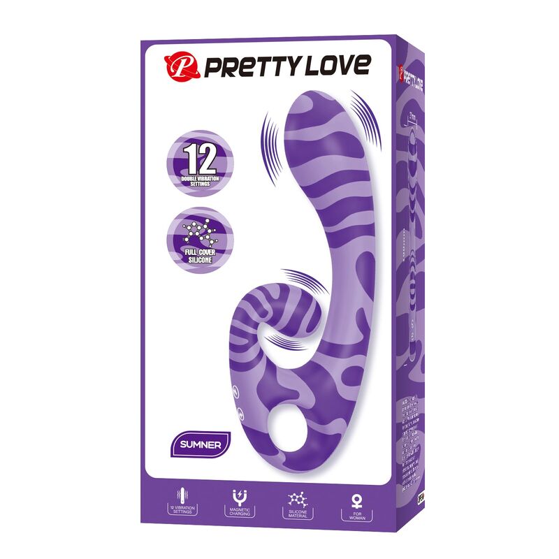 Pretty Love - Vibrateur Double Embout Avec Poignée 19 Cm Ø 3,5 Cm Violet - Image 3
