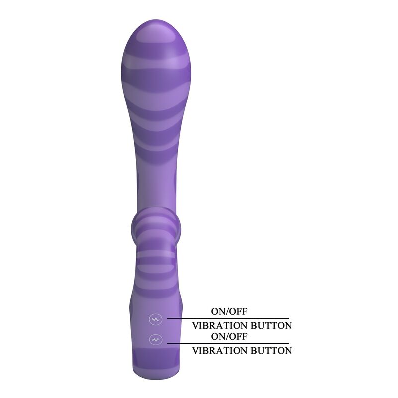 Pretty Love - Vibrateur Double Embout Avec Poignée 19 Cm Ø 3,5 Cm Violet - Image 4