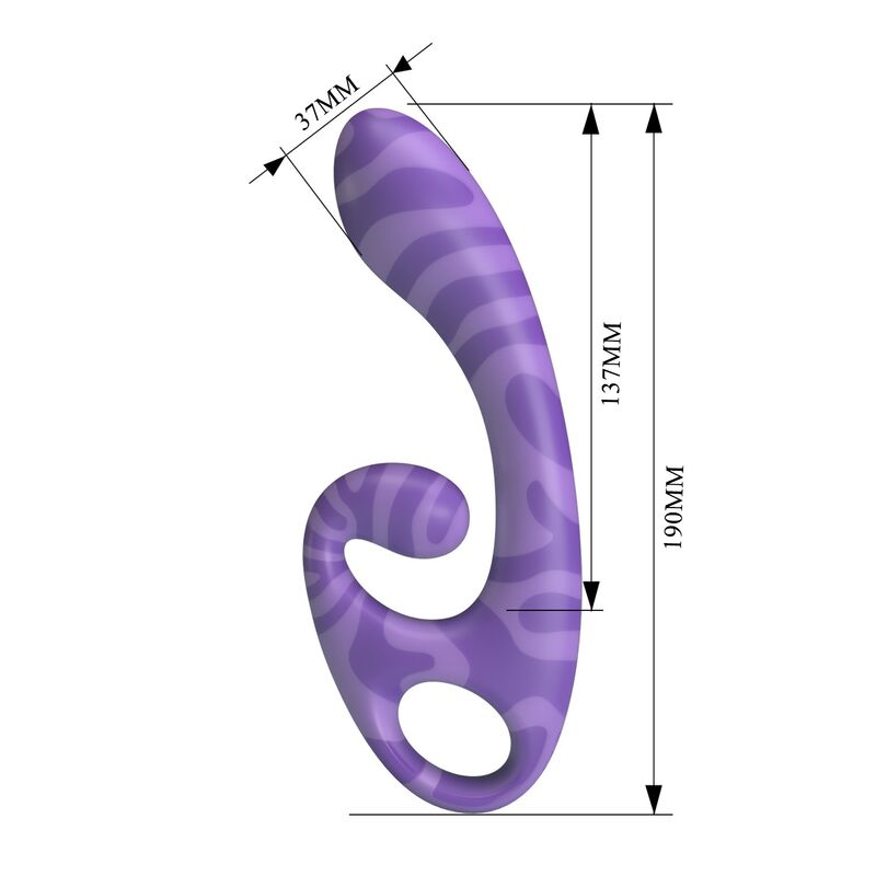 Pretty Love - Vibrateur Double Embout Avec Poignée 19 Cm Ø 3,5 Cm Violet - Image 8