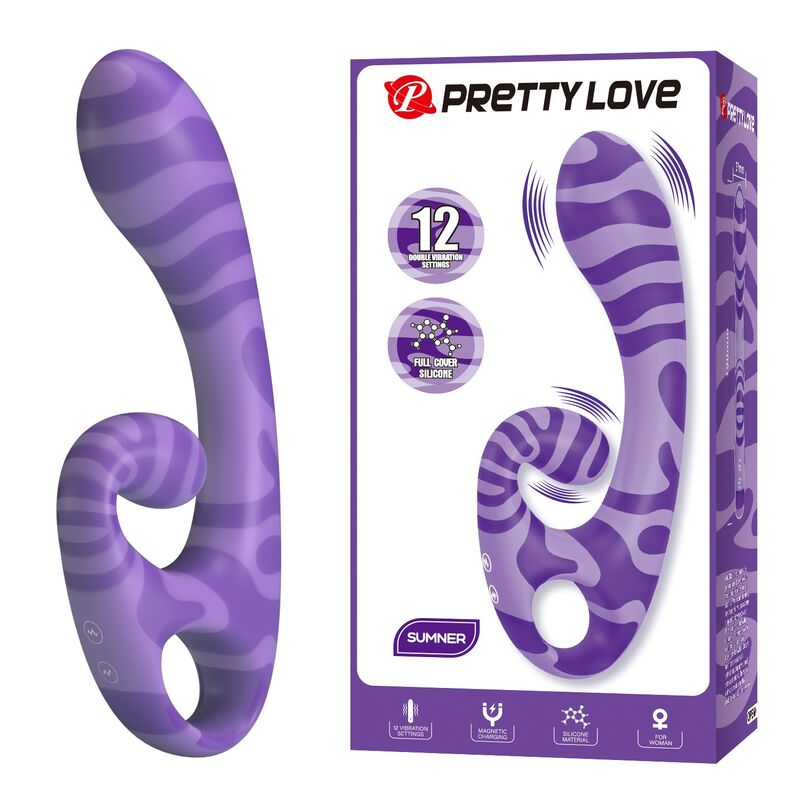 Pretty Love - Vibrateur Double Embout Avec Poignée 19 Cm Ø 3,5 Cm Violet - Image 10