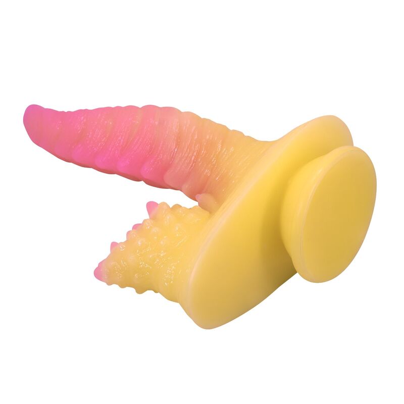 Power Monsters - Godemichet Monstre Ondulé Fantasy Avec Ventouse 22,5 Cm Ø 5,5 Cm Rose Et Jaune - Image 5