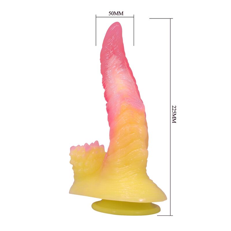 Power Monsters - Godemichet Monstre Ondulé Fantasy Avec Ventouse 22,5 Cm Ø 5,5 Cm Rose Et Jaune - Image 7
