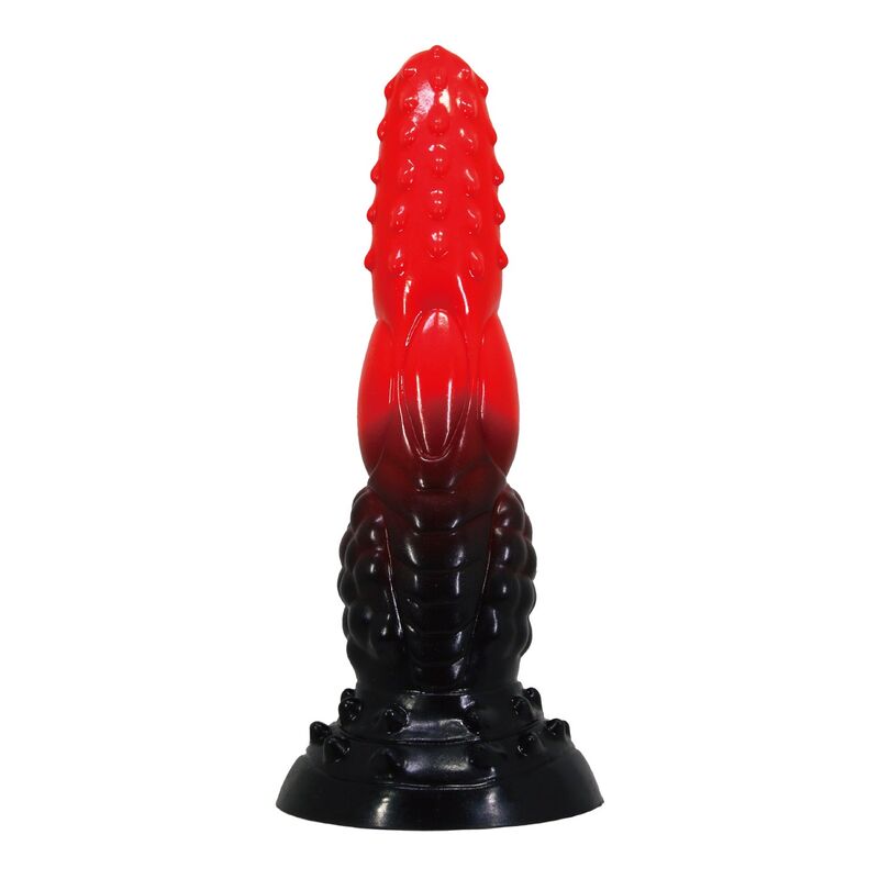 Power Monsters - Godemiché Fantaisie Dragon De Feu Avec Ventouse 24,5 Cm Ø 5,8 Cm Rouge Et Noir - Image 4
