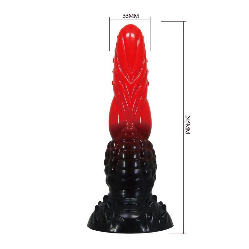 Power Monsters - Godemiché Fantaisie Dragon De Feu Avec Ventouse 24,5 Cm Ø 5,8 Cm Rouge Et Noir - Image 8