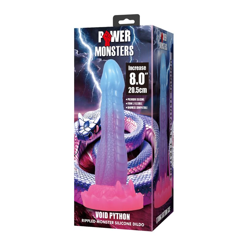 Power Monsters - Godemichet Fantasy Python Du Vide Avec Ventouse 20,5 Cm Ø 5,2 Cm Bleu, Violet Et Rose - Image 3