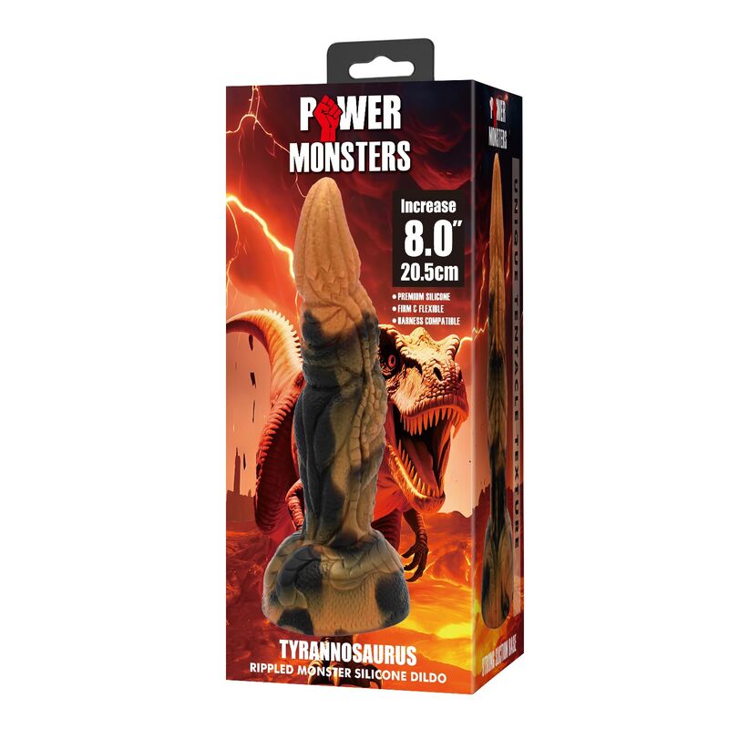 Power Monsters - Tyrannosaurus Bicolor Fantasy Silicone Dildo 20.5 Cm Ø 5 Cm - Image 3