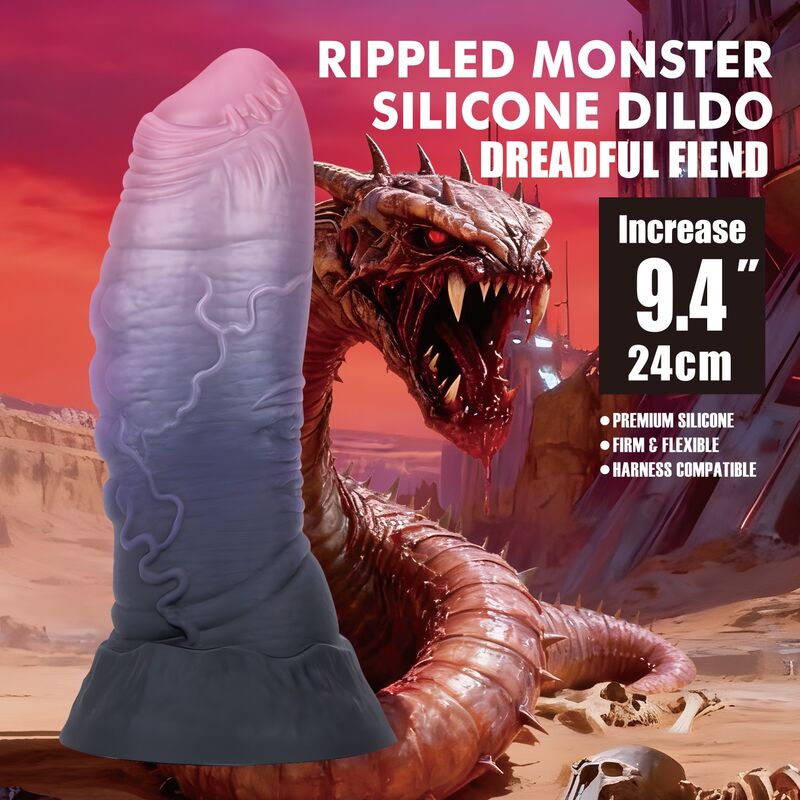 Power Monsters - Dreadful Fiend Bicolor Fantasy Godemichet En Silicone 24 Cm Ø 6 Cm - Image 9