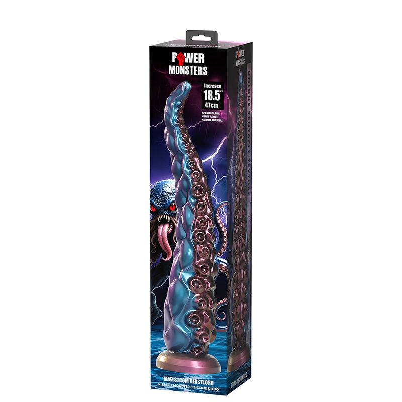 Power Monsters - Godemiché En Silicone Tricolore Fantaisie À Tentacules Abyssaux 46 Cm Ø 7 Cm - Image 3