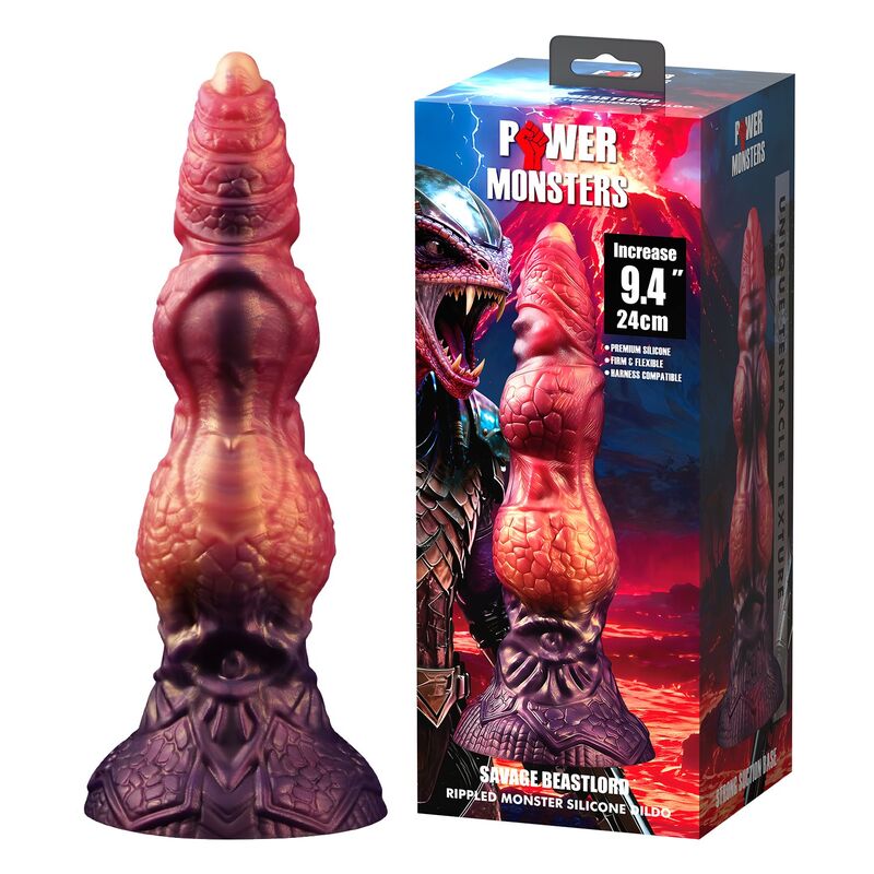 Power Monsters - Savage Beastlord Tricolor Fantasy Godemichet En Silicone 24 Cm Ø 5 Cm - Image 7