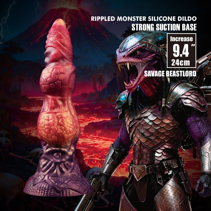 Power Monsters - Savage Beastlord Tricolor Fantasy Godemichet En Silicone 24 Cm Ø 5 Cm - Image 8