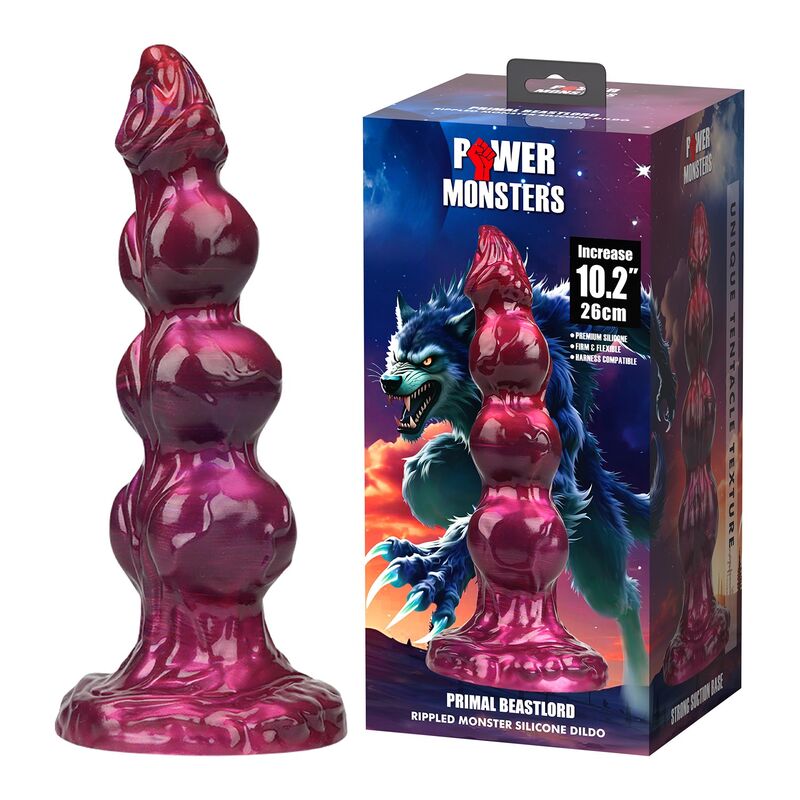Power Monsters - Primal Beastlord Godemichet En Silicone Translucide Rose Fantastique 26 Cm Ø 5 Cm - Image 4