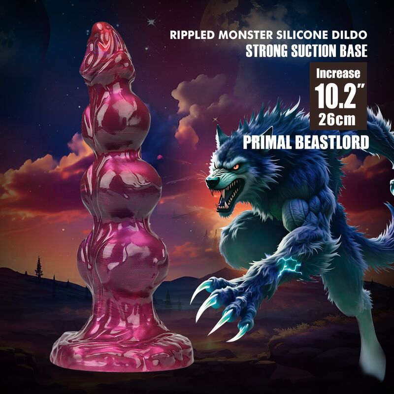 Power Monsters - Primal Beastlord Godemichet En Silicone Translucide Rose Fantastique 26 Cm Ø 5 Cm - Image 9