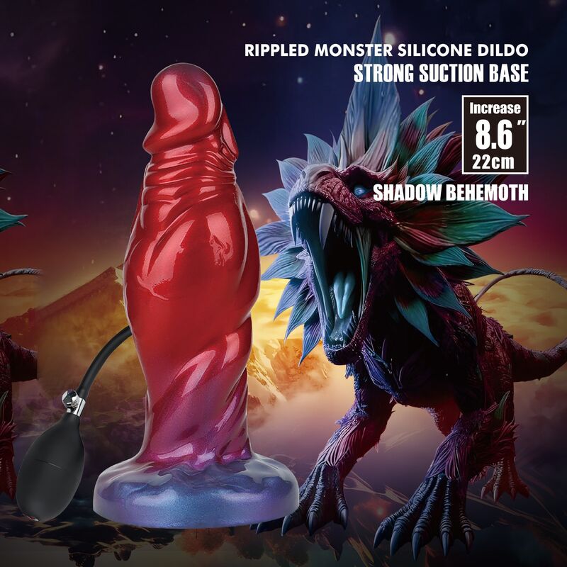 Power Monsters - Shadow Behemoth Bicolor Inflatable Fantasy Silicone Dildo 22 Cm Ø 5 Cm - Image 10