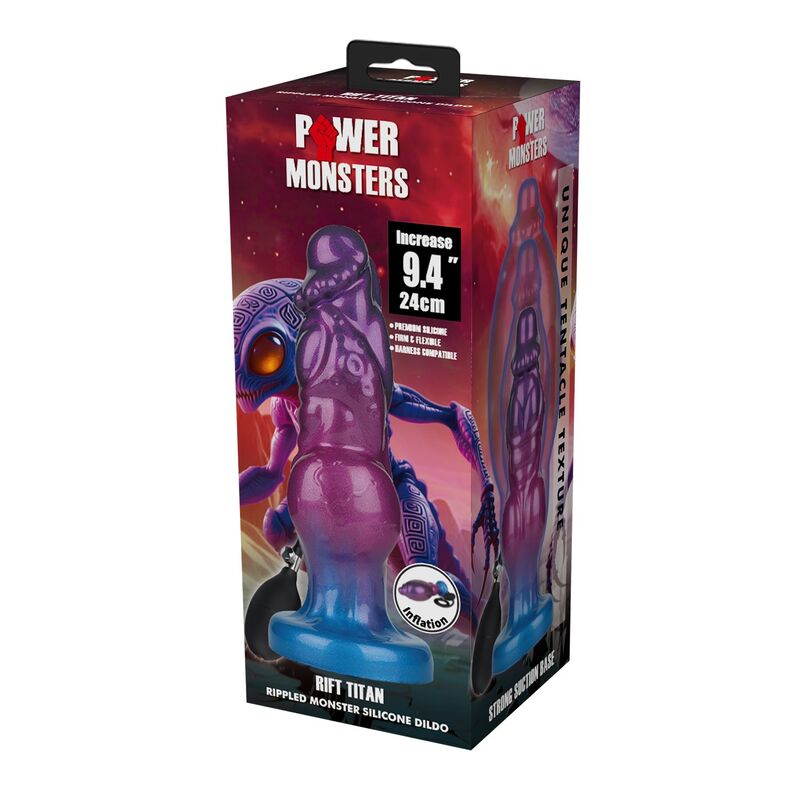 Power Monsters - Rift Titan Bicolore Gonflable En Silicone Fantastique 24 Cm Ø 5 Cm - Image 3
