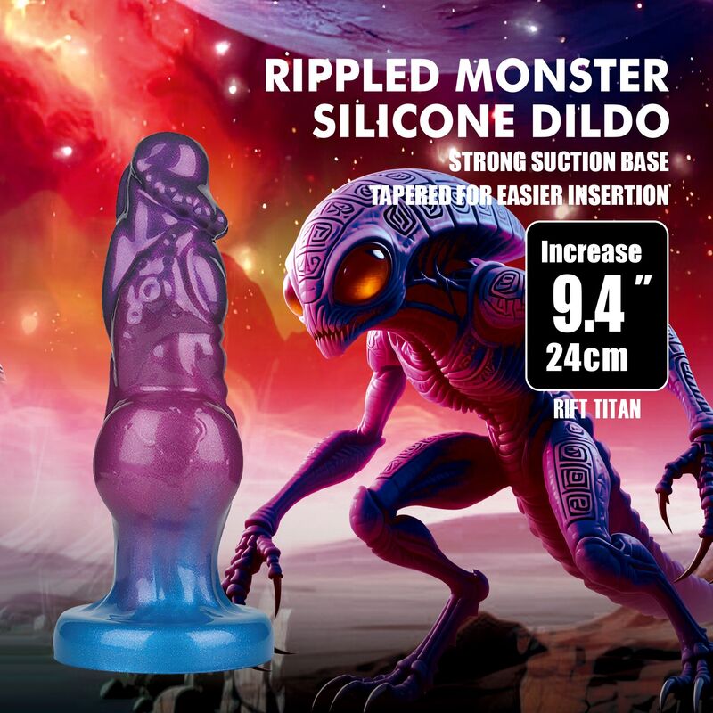 Power Monsters - Rift Titan Bicolore Gonflable En Silicone Fantastique 24 Cm Ø 5 Cm - Image 8