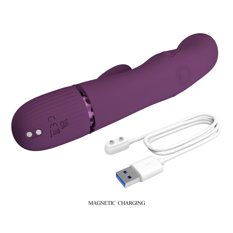 Pretty Love - Zach Vibrateur Lapin Rechargeable À Pousser 5+5 Fonctions - Image 6