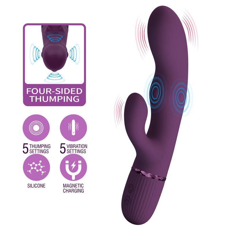 Pretty Love - Zach Vibrateur Lapin Rechargeable À Pousser 5+5 Fonctions - Image 10
